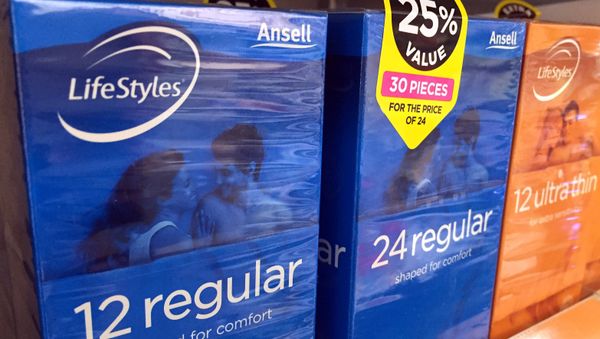 Boxes of Ansell condoms are displayed for sale at a local pharmacy in Sydney, Australia, May 16, 2016 Boxes of Ansell condoms are displayed for sale at a local pharmacy in Sydney, Australia, May 16, 2016 - Sputnik International