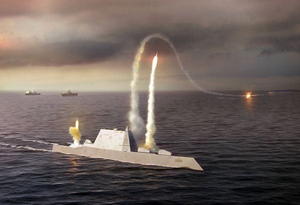 Artistic Rendering of the USS Zumwalt class destroyer DDG 1000 - Sputnik International