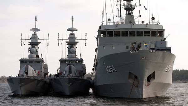 Sweden's HMS Stockholm, left, HMS Malmo and HMS Trosso, right, are seen during an exercise for Swedish ships participating in the EU NAVFOR's operation 'Atalanta' in Somalia outside Karlskrona naval base, Sweden, March 21, 2009 Sweden's HMS Stockholm, left, HMS Malmo and HMS Trosso, right, are seen during an exercise for Swedish ships participating in the EU NAVFOR's operation 'Atalanta' in Somalia outside Karlskrona naval base, Sweden, March 21, 2009 - Sputnik International