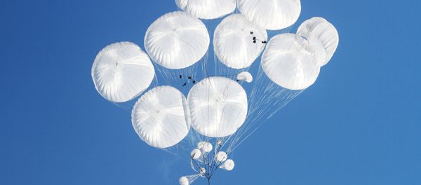 Airborne combat vehicles air dropped during the joint battalion tactical exercise of airborne troops - Sputnik International