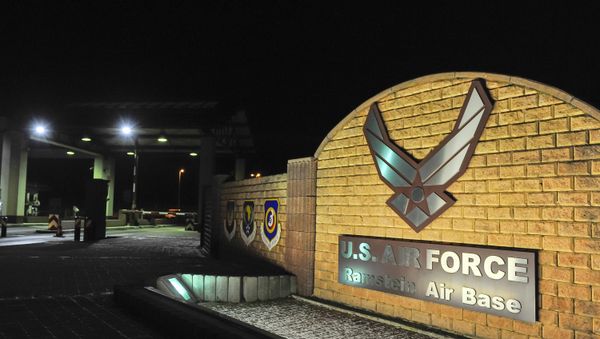 Logo at the entrance of the US Air base in Ramstein (File) - Sputnik International