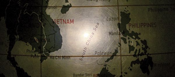 In this May 1, 2016, photo, an illuminated globe shows the South China Sea at a museum in Pathumthani, Thailand In this May 1, 2016, photo, an illuminated globe shows the South China Sea at a museum in Pathumthani, Thailand - Sputnik International