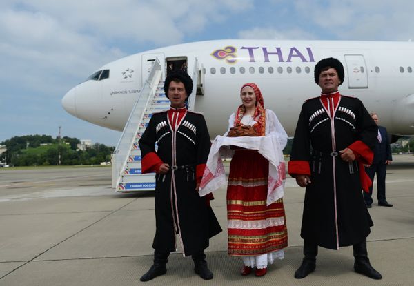 The welcome ceremony for Prime Minister of Thailand Prayut Chan-o-cha at Sochi International Airport. The Prime Minister has arrived in Sochi for the ASEAN-Russia Summit The welcome ceremony for Prime Minister of Thailand Prayut Chan-o-cha at Sochi International Airport. The Prime Minister has arrived in Sochi for the ASEAN-Russia Summit - Sputnik International