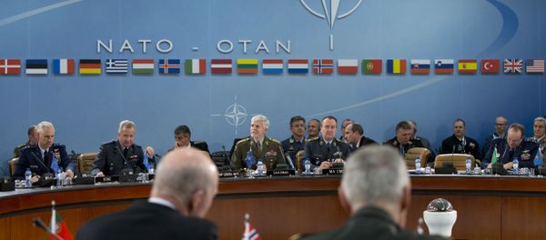 NATO's Chairman of the Military Committee, Czech Gen. Petr Pavel, rear center left, opens a meeting of NATO's Military Committee at NATO headquarters in Brussels (File) NATO's Chairman of the Military Committee, Czech Gen. Petr Pavel, rear center left, opens a meeting of NATO's Military Committee at NATO headquarters in Brussels (File) - Sputnik International