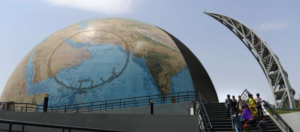 Indian visitors descend the stairs of the 'Planet Earth Pavilion' situated in the campus of Gujarat Science City on the outskirts of Ahmedabad Indian visitors descend the stairs of the 'Planet Earth Pavilion' situated in the campus of Gujarat Science City on the outskirts of Ahmedabad - Sputnik International