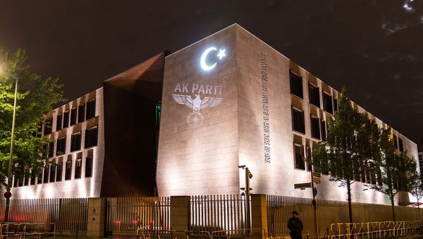German artists projected a light installation on the Turkish Embassy in Berlin German artists projected a light installation on the Turkish Embassy in Berlin - Sputnik International