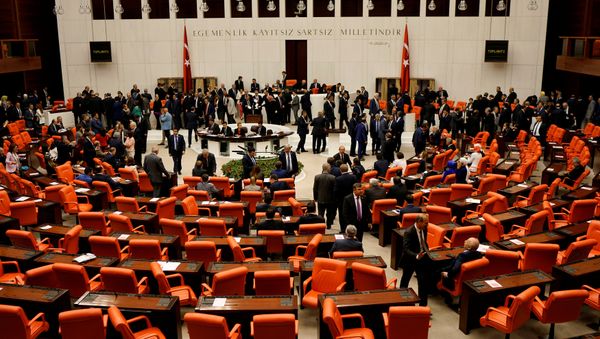 Turkish lawmakers attend a debate at the Turkish parliament in Ankara, Turkey, May 20, 2016. Turkish lawmakers attend a debate at the Turkish parliament in Ankara, Turkey, May 20, 2016. - Sputnik International