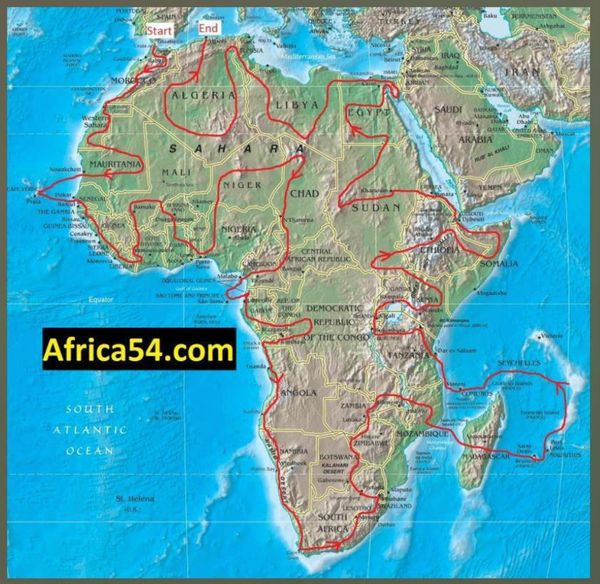 Outline of Tavares' route through Africa. Outline of Tavares' route through Africa. - Sputnik International