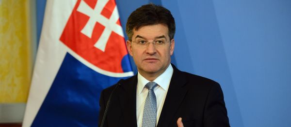 Slovakian Foreign Minister Miroslav Lajcak attends a joint press conference with Hungary's Minister of External Economy and Foreign Affairs Peter Szijjartoin (unseen), in Budapest, Hungary, on February 25, 2016 - Sputnik International