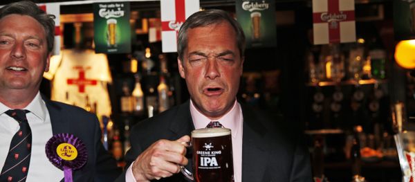 In this Friday, May 23, 2014 file photo, Nigel Farage, leader of Britain's United Kingdom Independence Party (UKIP) enjoys a pint of beer in South Benfleet, England. In this Friday, May 23, 2014 file photo, Nigel Farage, leader of Britain's United Kingdom Independence Party (UKIP) enjoys a pint of beer in South Benfleet, England. - Sputnik International