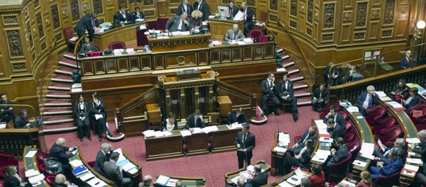 French prime Minister Manuel Valls, standing, speaks to lawmakers of the French Senate, in Paris, Friday, Nov. 20, 2015 - Sputnik International
