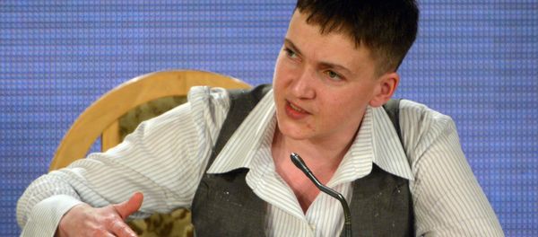 Ukrainian army pilot Nadezhda Savchenko at a news conference in Kiev Ukrainian army pilot Nadezhda Savchenko at a news conference in Kiev - Sputnik International
