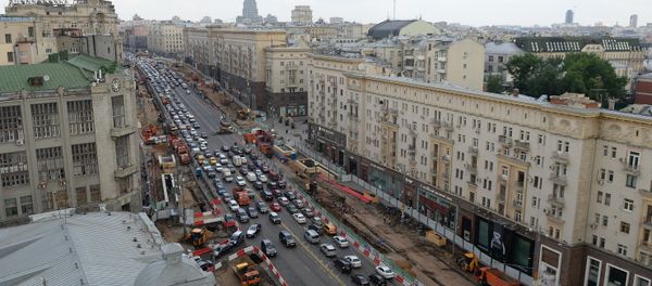 Tverskaya Street in Moscow undergoes reconstruction - Sputnik International