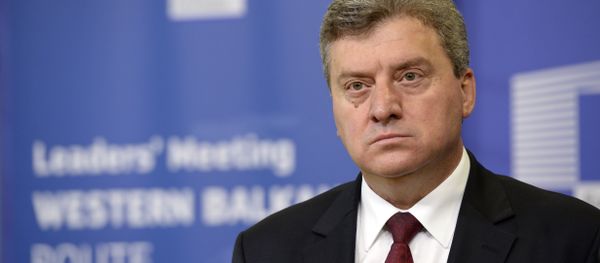 Macedonian President Gjorge Ivanov holds a press conference ahead of an EU-Balkans mini summit at the EU headquarters in Brussels on October 25, 2015 - Sputnik International