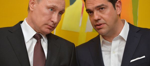 May 27, 2016. Russian President Vladimir Putin during talks with Greek Prime Minister Alexis Tsipras in Athens. May 27, 2016. Russian President Vladimir Putin during talks with Greek Prime Minister Alexis Tsipras in Athens. - Sputnik International