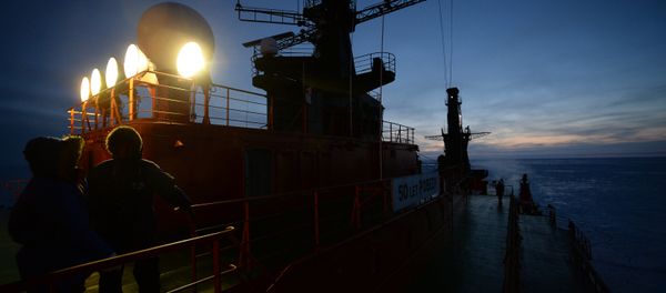 NS 50 Let Pobedy Arktika-class nuclear-powered icebreaker sails in the Arctic Ocean. (File) - Sputnik International