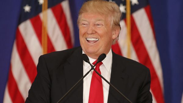 Republican US presidential candidate Donald Trump speaks during a news conference at his Trump National Golf Club in Jupiter, Florida, March 8, 2016. - Sputnik International