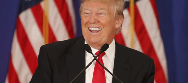 Republican US presidential candidate Donald Trump speaks during a news conference at his Trump National Golf Club in Jupiter, Florida, March 8, 2016. Republican US presidential candidate Donald Trump speaks during a news conference at his Trump National Golf Club in Jupiter, Florida, March 8, 2016. - Sputnik International
