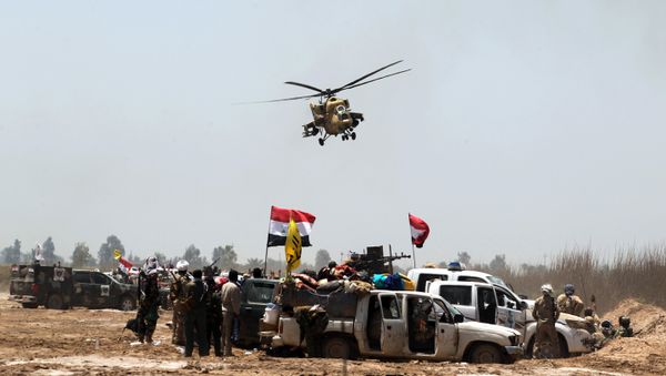 Iraqi pro-government forces gather near al-Sejar village, north-east of Fallujah, on May 25, 2016, as they take part in a major assault to retake the city from Islamic State (IS) group - Sputnik International