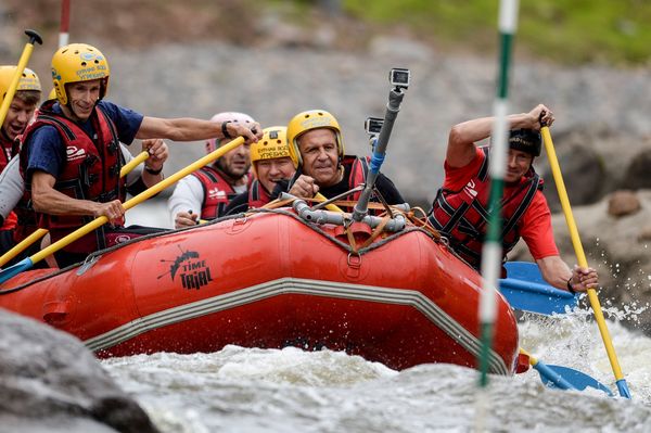 Russia's Foreign Minister Sergei Lavrov, center, floats in a raft along the track of the Whitewater rafting regional center in Okulovka, the Novgorod region. (File) Russia's Foreign Minister Sergei Lavrov, center, floats in a raft along the track of the Whitewater rafting regional center in Okulovka, the Novgorod region. (File) - Sputnik International