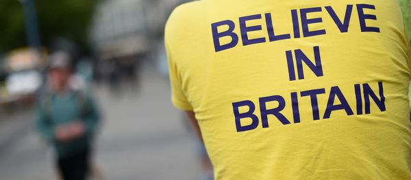 A campaigner wears a T-shirt bearing the slogan Believe In Britain as he attends an Anti-EU (European Union) United Kingdom Independence Party (UKIP) pro-Brexit campaign event, ahead of the forthcoming referendum, in Birmingham, central England, on May 31, 2016. A campaigner wears a T-shirt bearing the slogan Believe In Britain as he attends an Anti-EU (European Union) United Kingdom Independence Party (UKIP) pro-Brexit campaign event, ahead of the forthcoming referendum, in Birmingham, central England, on May 31, 2016. - Sputnik International