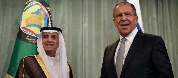 Russian Foreign Minister Sergei Lavrov (R) shakes hands with Saudi Arabia's Foreign Minister Adel al-Jubeir during a joint press conference following Sergei Lavrov's meeting with foreign ministers of the Gulf Cooperation Council (GCC) in Moscow Russian Foreign Minister Sergei Lavrov (R) shakes hands with Saudi Arabia's Foreign Minister Adel al-Jubeir during a joint press conference following Sergei Lavrov's meeting with foreign ministers of the Gulf Cooperation Council (GCC) in Moscow - Sputnik International