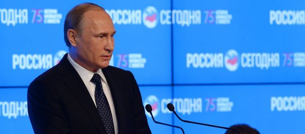 Russian President Vladimir Putin speaks at the New Era of Journalism: Farewell to Mainstream international media forum at the Rossiya Segodnya International Multimedia Press Center Russian President Vladimir Putin speaks at the New Era of Journalism: Farewell to Mainstream international media forum at the Rossiya Segodnya International Multimedia Press Center - Sputnik International