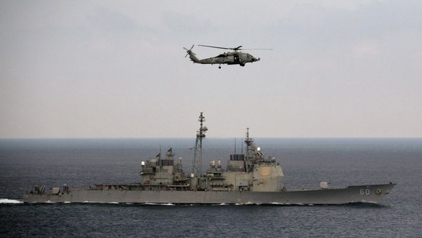 The USS Normady sails in the Bay of Bengal during Exercise Malabar 2015, some 152 miles off eastern coast of Chennai, India The USS Normady sails in the Bay of Bengal during Exercise Malabar 2015, some 152 miles off eastern coast of Chennai, India - Sputnik International