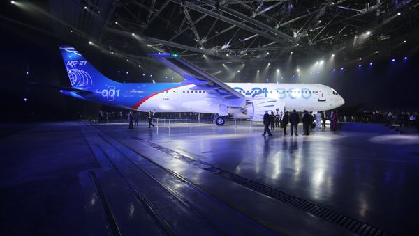 Presentation of MC-21-300 mid-range aircraft at the Irkutsk Aircraft Plant. File photo  - Sputnik International