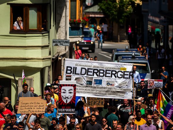 Protesters take part in a demonstration against the Bilderberg conference in Telfs, Austria, on June 13, 2015. Protesters take part in a demonstration against the Bilderberg conference in Telfs, Austria, on June 13, 2015. - Sputnik International