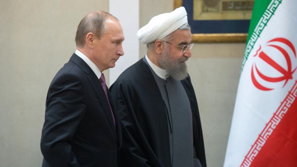Russian President Vladimir Putin and President of the Islamic Republic of Iran Hassan Rouhani at a news conference following the Russian-Iranian talks in Tehran.file photo - Sputnik International