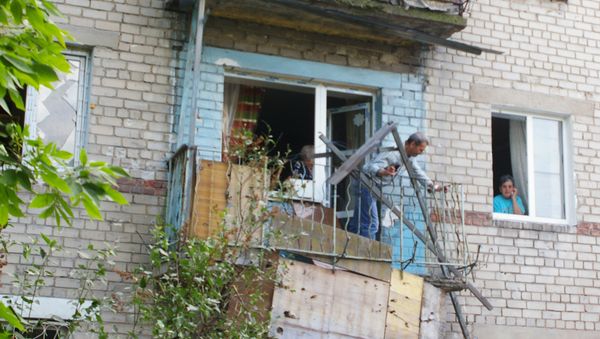Destructions in a residential house of Donetsk following a night bombardment by the Ukranian army. Destructions in a residential house of Donetsk following a night bombardment by the Ukranian army. - Sputnik International