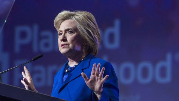 Democratic presidential candidate Hillary Clinton addresses the Planned Parenthood Action Fund in Washington Democratic presidential candidate Hillary Clinton addresses the Planned Parenthood Action Fund in Washington - Sputnik International