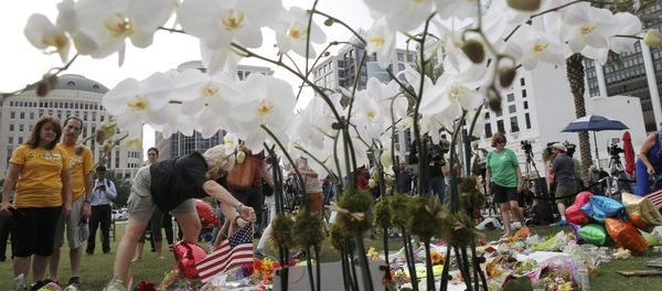 A visitor plants an American flag at a vigil for the shooting victims of Orlando's Pulse nightclub in Orlando, Florida, United States June 13, 2016 A visitor plants an American flag at a vigil for the shooting victims of Orlando's Pulse nightclub in Orlando, Florida, United States June 13, 2016 - Sputnik International