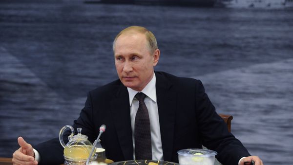 President Putin meeting with heads of leading international news agencies on Friday, 17.06.2016, St. Petersburg - Sputnik International