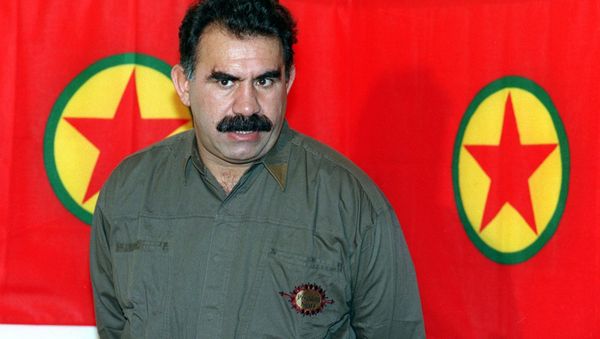 A file photo taken 28 September 1993 shows Kurdish rebel chief Abdullah Ocalan giving a press conference in Masnaa on the Lebanon-Syria border A file photo taken 28 September 1993 shows Kurdish rebel chief Abdullah Ocalan giving a press conference in Masnaa on the Lebanon-Syria border - Sputnik International