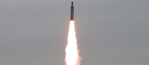 An underwater test-fire of strategic submarine ballistic missile is pictured in this undated photo released by North Korea's Korean Central News Agency (KCNA) in Pyongyang on April 24, 2016. An underwater test-fire of strategic submarine ballistic missile is pictured in this undated photo released by North Korea's Korean Central News Agency (KCNA) in Pyongyang on April 24, 2016. - Sputnik International