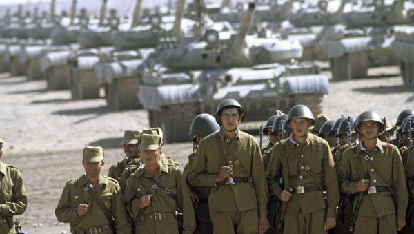 Guards Armor Regiment before departure to Russia. Soviet troops withdrawal from Afghanistan. (File) Guards Armor Regiment before departure to Russia. Soviet troops withdrawal from Afghanistan. (File) - Sputnik International