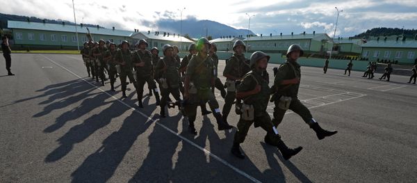 Fourth military base personnel engaged in drill training, South Ossetia Fourth military base personnel engaged in drill training, South Ossetia - Sputnik International