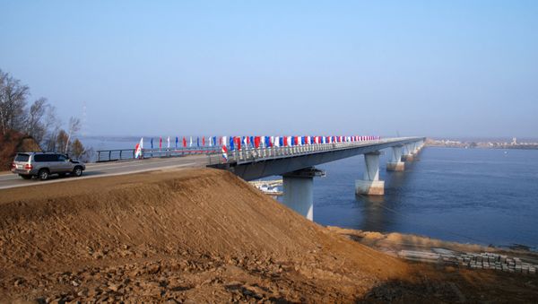 Bridge over Amur channel on Bolshoi Ussurisky island opens Bridge over Amur channel on Bolshoi Ussurisky island opens - Sputnik International