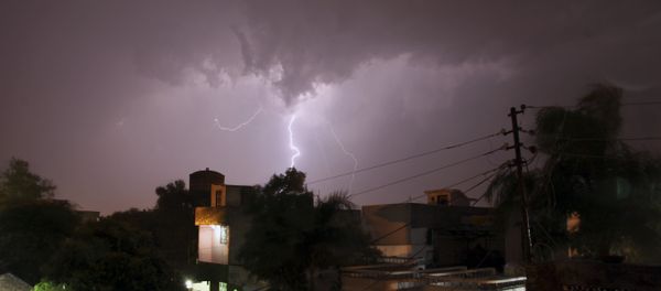 In this Sunday, May 17, 2015 photo, bolt of lightning illuminates the night sky in Jammu, India. - Sputnik International