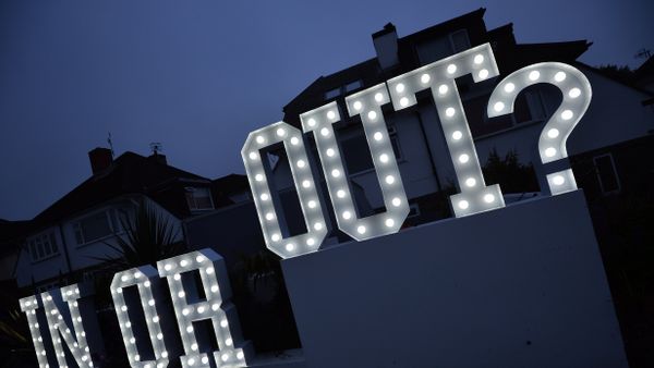 An illuminated In or Out sign is pictured outside a house in Hangleton near Brighton in southern England, on June 23, 2016, as Britain holds a referendum on whether to stay or leave the European Union (EU) An illuminated In or Out sign is pictured outside a house in Hangleton near Brighton in southern England, on June 23, 2016, as Britain holds a referendum on whether to stay or leave the European Union (EU) - Sputnik International