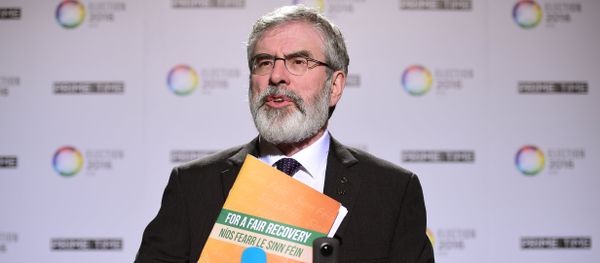 Republican party Sinn Fein leader Gerry Adams addresses journalists as he attends the final televised debate in Dublin. (File) - Sputnik International