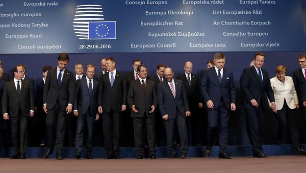 European Union leaders leaves after a family photo during at the EU Summit in Brussels, Belgium, June 28, 2016 European Union leaders leaves after a family photo during at the EU Summit in Brussels, Belgium, June 28, 2016 - Sputnik International
