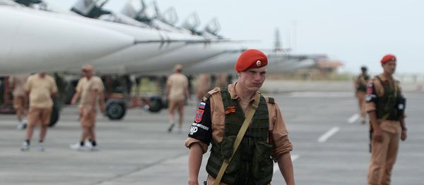Russian servicemen at the Hmeymim airbase in Syria. File photo - Sputnik International