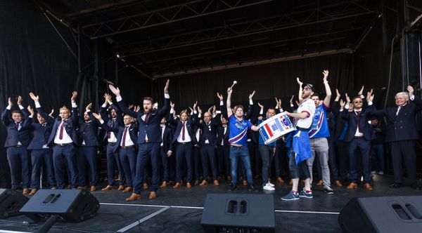 The Iceland national football team celebrates during a welcoming ceremony in Reykjavik on July 4, 2016 after they lost against France during the the Euro 2016 quarter-final football match between France and Iceland the day before The Iceland national football team celebrates during a welcoming ceremony in Reykjavik on July 4, 2016 after they lost against France during the the Euro 2016 quarter-final football match between France and Iceland the day before - Sputnik International