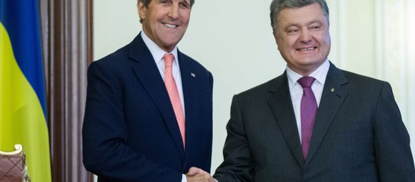 Встреча президента Украины Петра Порошенко с Государственным секретарем США Джоном Керри - Sputnik International