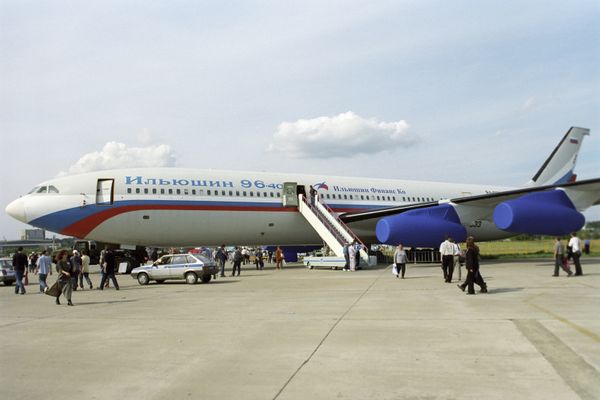 The long range Il-96-400 jet airliner, designed by the Ilyushin experimental design office. The long range Il-96-400 jet airliner, designed by the Ilyushin experimental design office. - Sputnik International