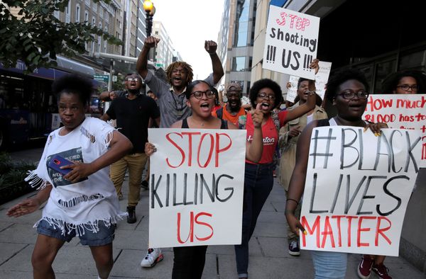 Demonstrators with Black Lives Matter march during a protest in Washington, U.S., July 8, 2016. Demonstrators with Black Lives Matter march during a protest in Washington, U.S., July 8, 2016. - Sputnik International
