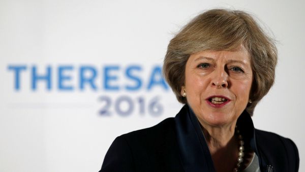 Britain's Home Secretary Theresa May speaks during her Conservative party leadership campaign at the Institute of Engineering and Technology in Birmingham, England, Britain July 11, 2016. - Sputnik International